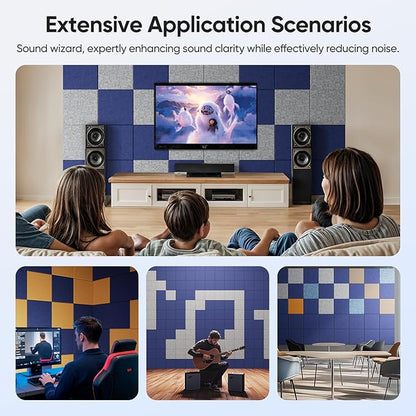 UNECHO 12 Pack 12" X 12" X 0.4" Acoustic Panels - Image 6