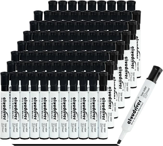 cloudriver Low Odor Dry Erase Markers Tank Style, Chisel Tip, Bulk Dry Erase by cloudriver
