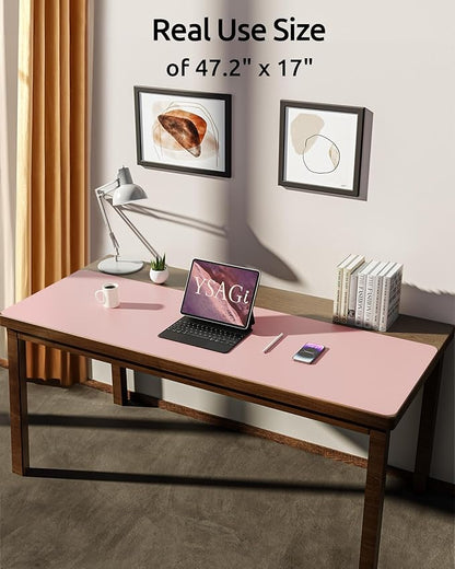 YSAGi Leather Desk Pad Protector, Office Desk Mat, Large Mouse Pad, Non-Slip PU - Image 2