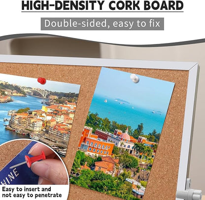 kdafio 11.81"×11.81" Cork Board Bulletin Board, Double Sided Pin Board - Image 4