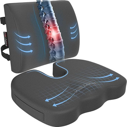 FORTEM Seat Cushion, Office Chair Cushion, Lumbar Support Pillow by FORTEM