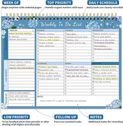 104 Pgs Weekly To Do List Notepad, 52 Duplex-Printed Undated Sheets 100 - Image 2