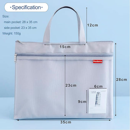 Pendancy Mesh Zipper Pouch 11x13.7 in, Large Double Pocket Waterproof File Bag - Image 3