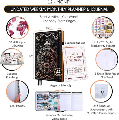 Life Planner - Undated Weekly & Monthly Planner, 12-Month Journey to Increase - Image 2