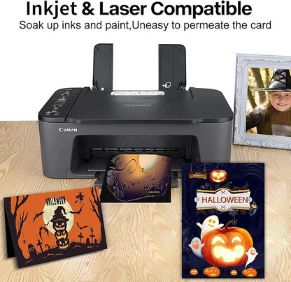 24 Sheets Black Cardstock 8.5 x 11 Black Paper, Goefun 80lb Card Stock Printer - Image 3