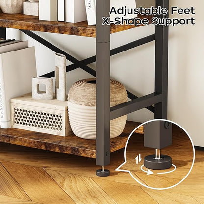 Organization and Storage, 5 Tier Bookshelf, Tall Bookcase - Image 7