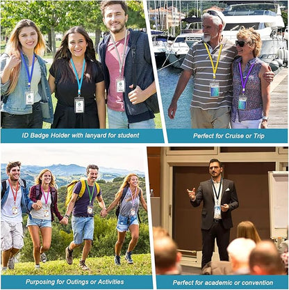 12 Pack Cruise Lanyard with ID Card Holder Colorful Lanyard with Waterproof ID - Image 5