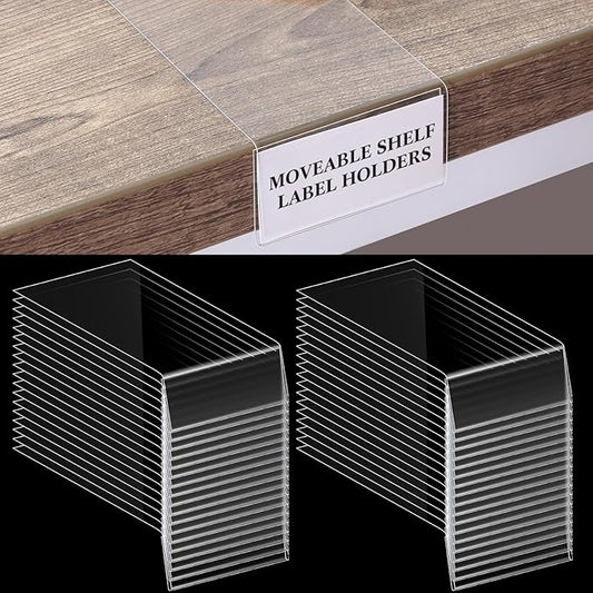 Containlol 50 Pcs Moveable Shelf Label Holders by Containlol
