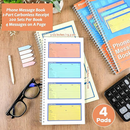Spiral Bound Phone Message Book 5-1/4x11inch Phone Message Forms Book 2 Part - Image 2