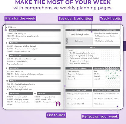 Clever Fox Dated Planner 2026-2027 – Weekly Life Planner Notebook - Image 6