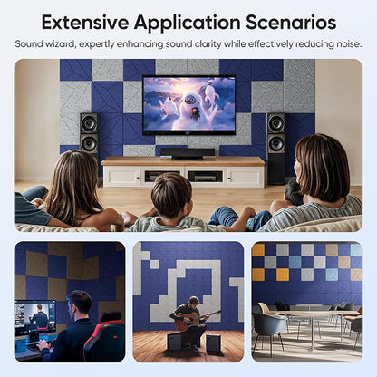 UNECHO 12 Pack 12" X 12" X 0.4" Acoustic Panels - Image 6