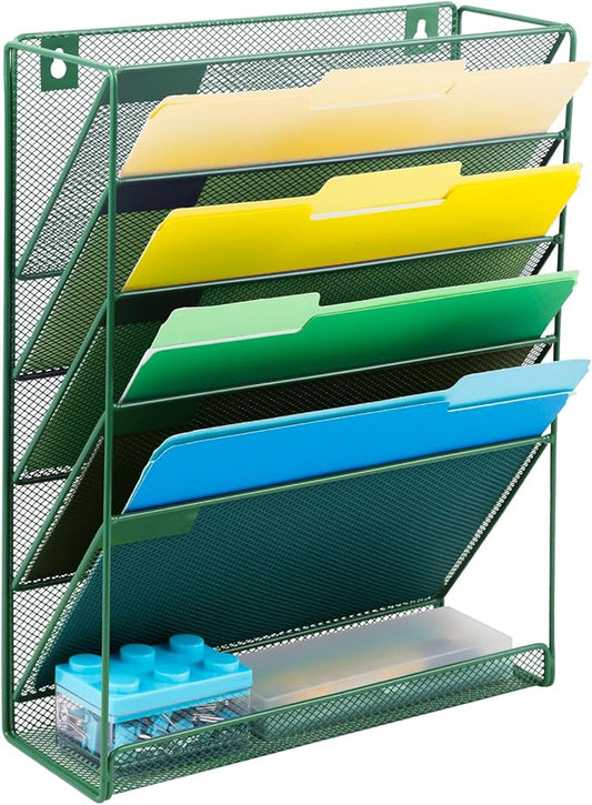 EASEPRES Desk File Organizer Mesh 6-Tier, Hanging Wall Mount Document by EASEPRES
