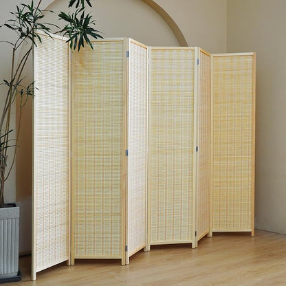 Furnnylane 6 Panel Bamboo Room Divider and Folding Panel Screen, Bamboo Panel - Image 3