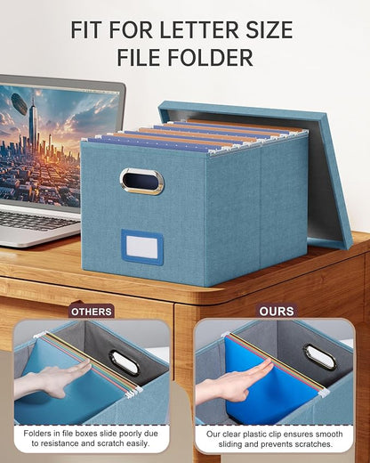 2 Pack File Storage Organizer, Filing Box, Portable File Box - Image 4