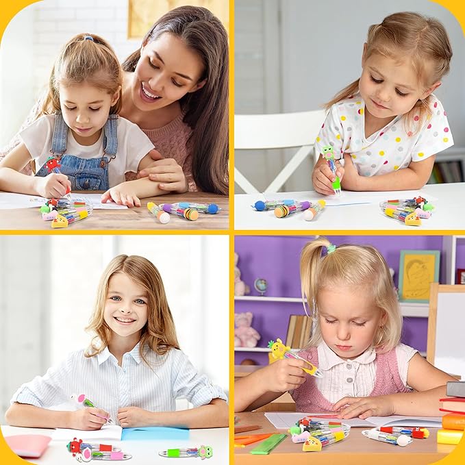 LiYiQ 100 PCS Multicolor Pen in One Fun 4-in-1 Cute Pens Bulk Kawaii Cool - Image 5