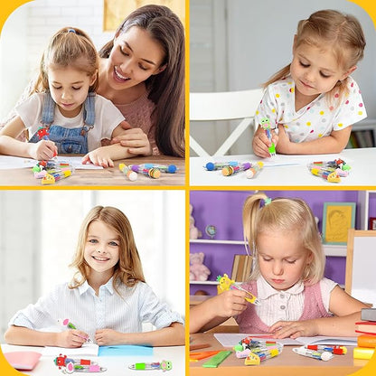 LiYiQ 50 Pcs Multicolor Pen in One Fun 4-in-1 Cute Pens Bulk Kawaii Cool - Image 5