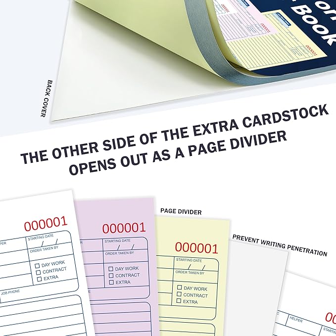 50 Sets Job Work Order Form Book 3 Part Carbonless Work Order Invoice Book 5.5 - Image 5