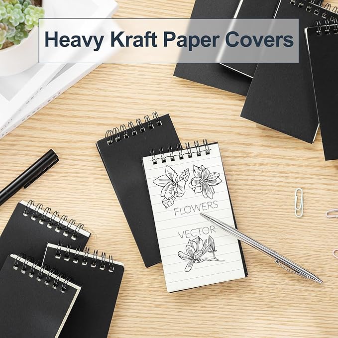 Tenceur 2 Pcs Pocket Notebook Bulk Small 3x5 Inch Spiral Notepads Mini Top - Image 3