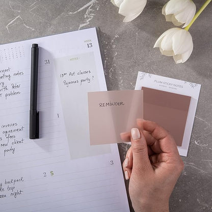 DiverseBee 50 Sheets Pastel Transparent Sticky Notes, 3x3” Clear Sticky Tabs - Image 5