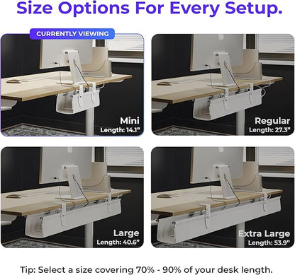 Ascrono Original No Drill Under Desk Cable Management Tray 14.1" - Image 4