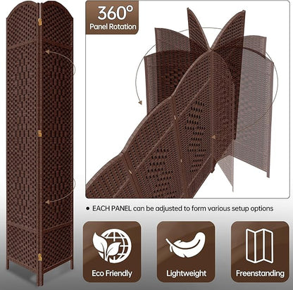 DURASPACE 6 Panel Room Divider, 6ft Tall Folding Privacy Screen, 19.5" Wide - Image 3