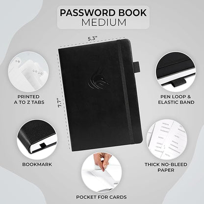 Clever Fox Password Book with alphabetical tabs. Internet Address Organizer - Image 2