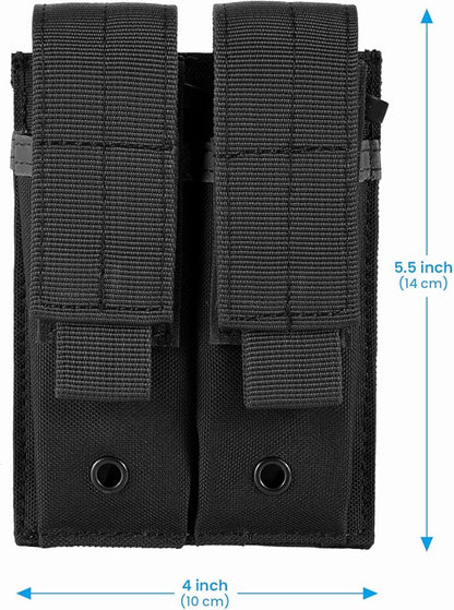 Tactical Single/Double Pistol Mag Pouch Outdoor Molle Open-Top Magazine Pouch - Image 2