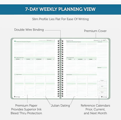 Planner Pad Spiral Bound January-December 2026/ Calendar Year 6 3/4" x 8 1/2" - Image 3
