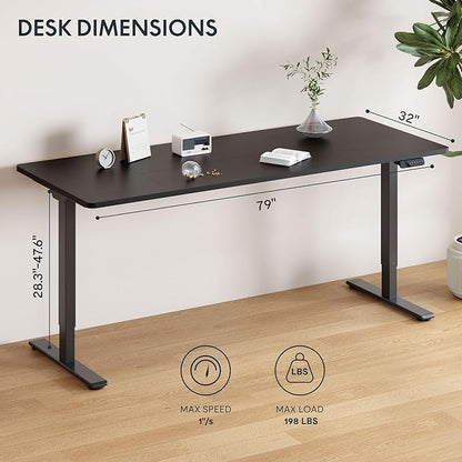 FLEXISPOT 79x32 Inch Large Dual Motor Electric Standing Desk, Home Office Desk - Image 3