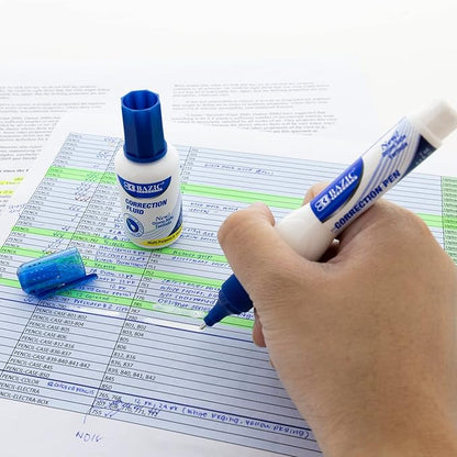 BAZIC Products Correction Fluid, Soft Bristle Brush & Precise Metal Tip - Image 7