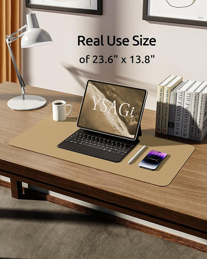 YSAGi Leather Desk Protector, Office Mat, Large Mouse Pad, Non-Slip PU Leather - Image 5