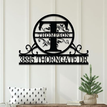 Custom Metal Signs | Personalized Monogram Name Sign | Outdoor Wall Art - Image 5