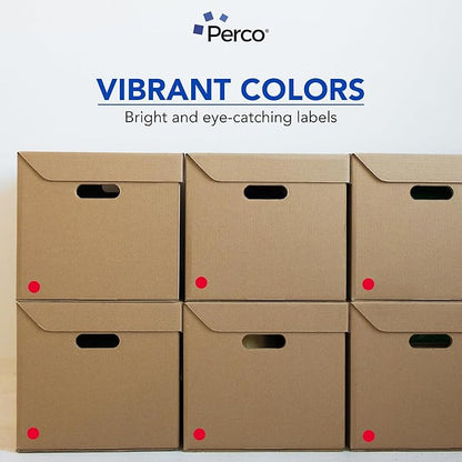 Perco Red 1-Inch Round Circle Dot Sticker Labels - Image 6