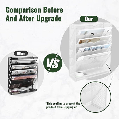 EASEPRES 6 Tier Mesh Hanging Wall File Organizer, Desk Vertical Mail Paper - Image 3
