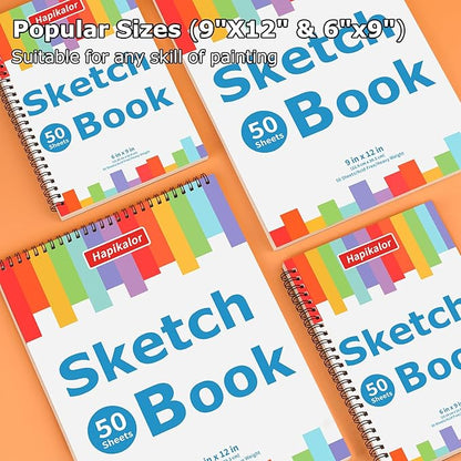 9" x 12" Sketch Book, Acid Free Artist Drawing Paper Pad - Image 7
