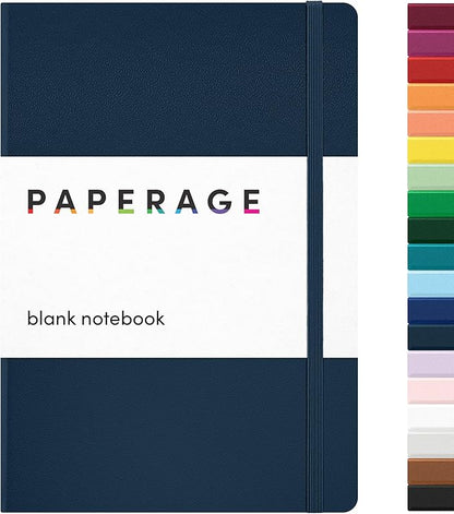 PAPERAGE Blank Journal Notebook, 160 Pages, Medium 5.6 in x 8 in by PAPERAGE