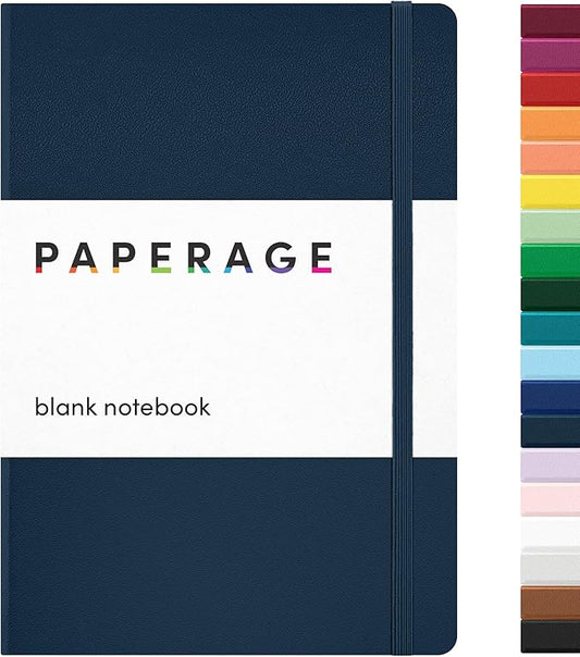 PAPERAGE Blank Journal Notebook, 160 Pages, Medium 5.6 in x 8 in by PAPERAGE