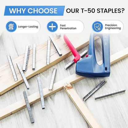 meite T-50 Heavy Duty Staples Marine, 1/2 Inch 304 Stainless Steel Staples - Image 7