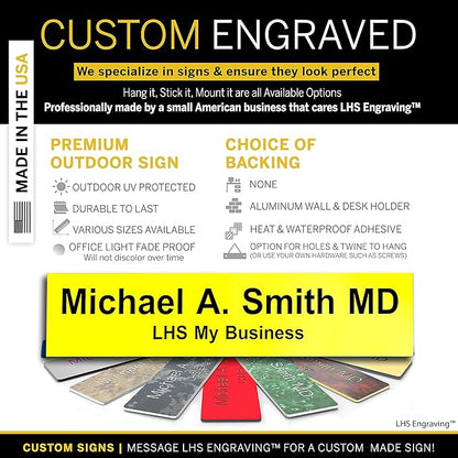 Door Name Plate Personalized for Office Yellow Plastic Name Plate Black Letters - Image 3