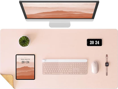 Aothia Double-Sided Desk Pad – 35.4" x 15.7" Leather Desk Mat by AothiaSimpleNaturalUnique