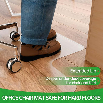 100pointONE Office Chair Mat for Hardwood Floor, Easy Glide Computer Chair - Image 5