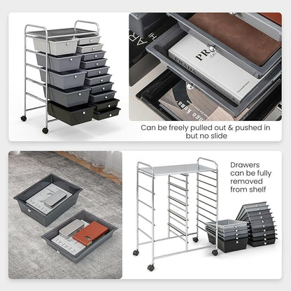 GLACER 15 Drawers Rolling Cart, Storage Cart - Image 7