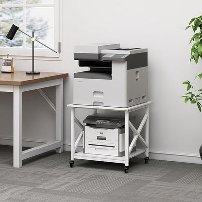 Fannova 23.6 x 23.6 Inches Large Printer Stand, 2 Tier Square Printer Table - Image 3