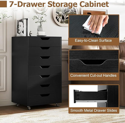 Giantex 7-Drawer Storage Cabinet, Mobile File Organizer - Image 7