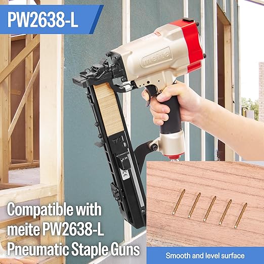meite 16 Gauge 1-Inch Wide Crown Staples 2'' Leg, Galvanized P-Type Heavy Duty - Image 6