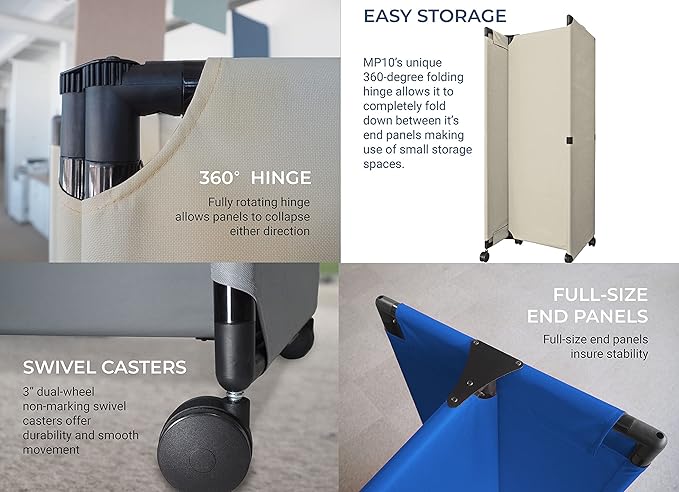 Versare MP6 Portable Folding Wall Partition | Economical 3 Panel Design | - Image 3