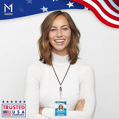 Mata1-USA Plastic Extra-Thick Vertical ID Card Holder, Large Size No Zipper - Image 6