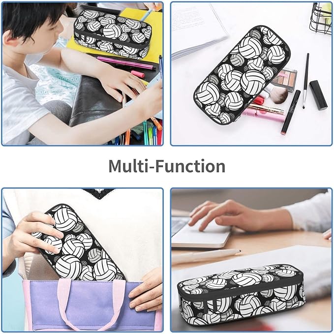 HKHEHOP Volleyball Ball Pattern Pencil Case Big Capacity Storage Pencil Pouch - Image 8