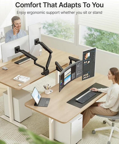 monTEK Dual Monitor Arm, Mechanical Spring Monitor Arm - Image 7
