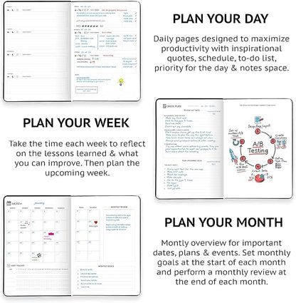 Wyze Planner Undated Daily Planner – 1-Year B5 Productivity Organizer - Image 4